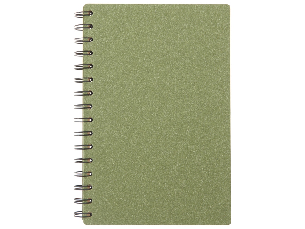Блокнот на спирали в картонной обложке с переработанной бумагой Mania, зеленый-1