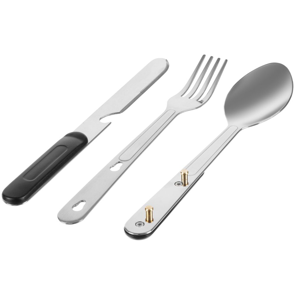 Набор походных столовых приборов Campsite, черный-2