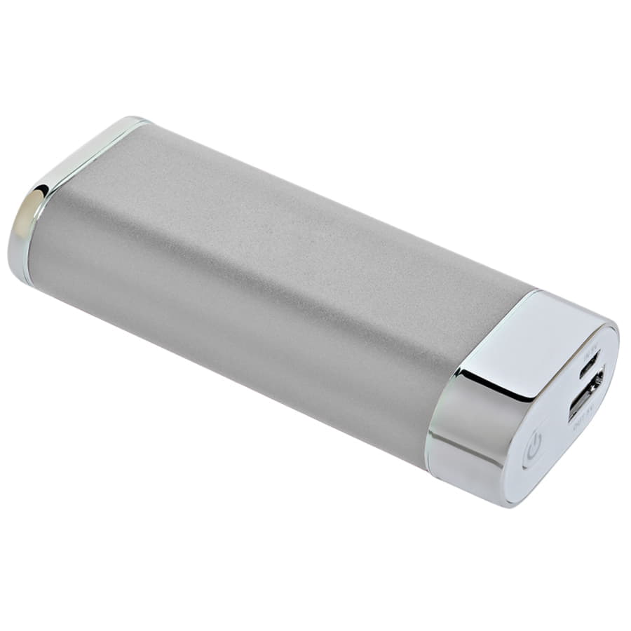 Универсальное зарядное устройство "Light" (5200mAh) с фонариком, серебристый-2