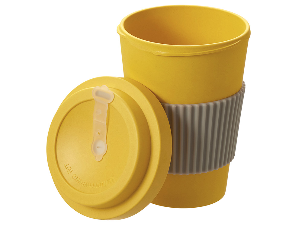 Термокружка Muffin из натуральных волокон, желтый-2