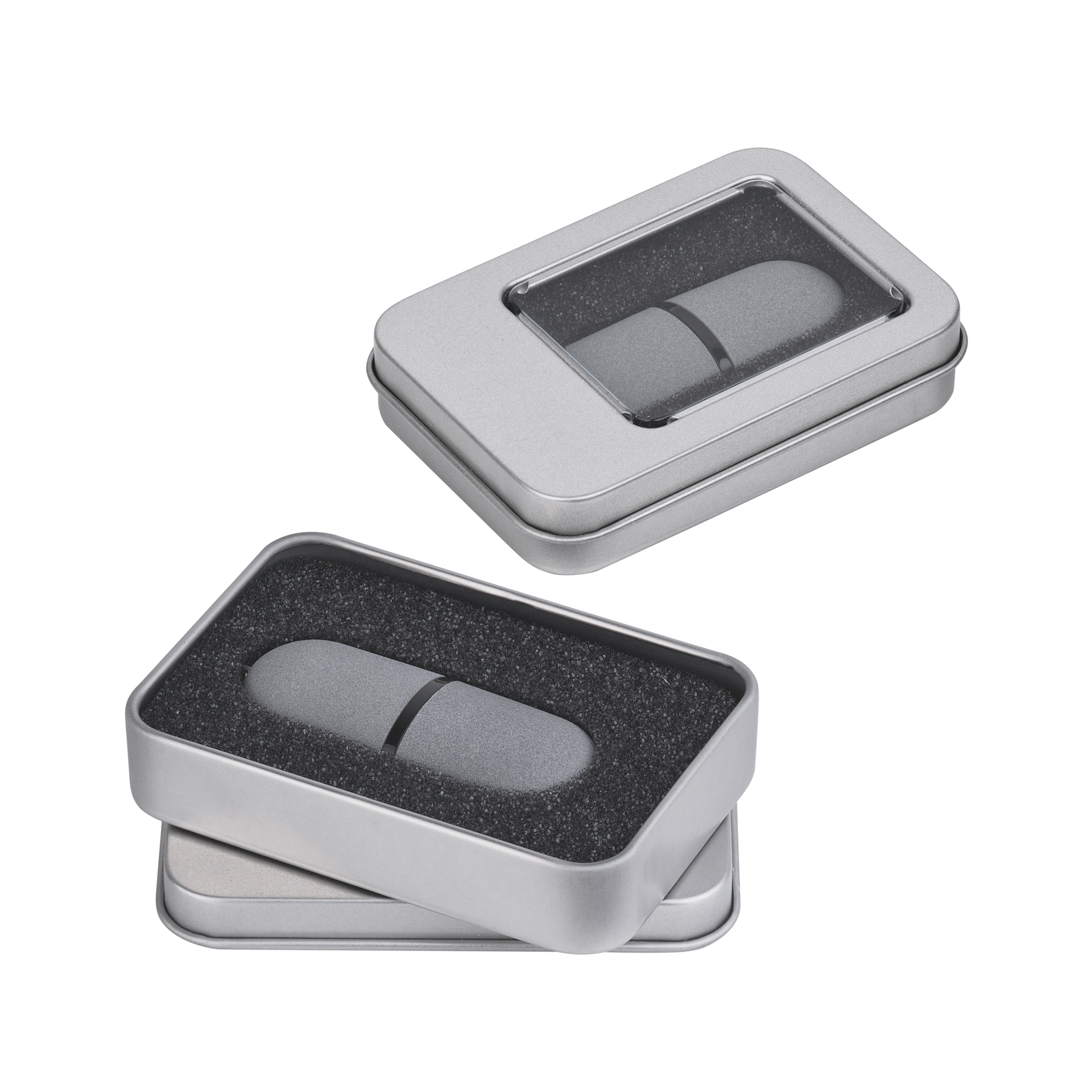 Флеш-карта "Камень" с покрытием soft grip в футляре, объем памяти 16GB-1