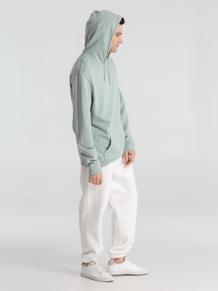 Толстовка с капюшоном унисекс Hoodie, серо-зеленая-7