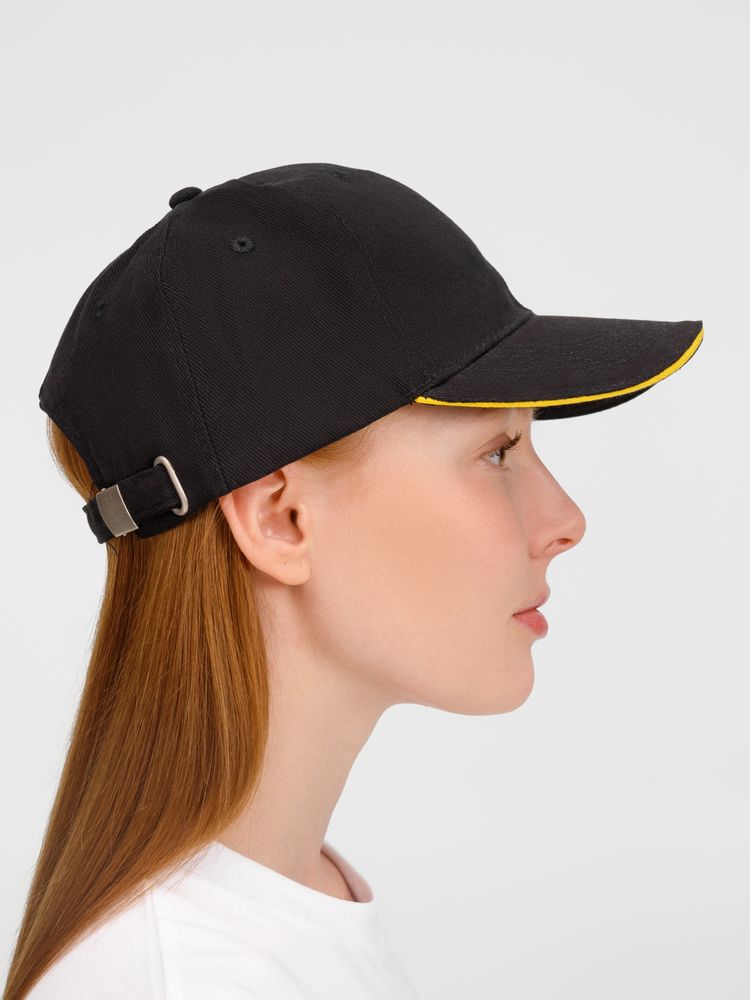 Бейсболка Buffalo, черная с желтым-4