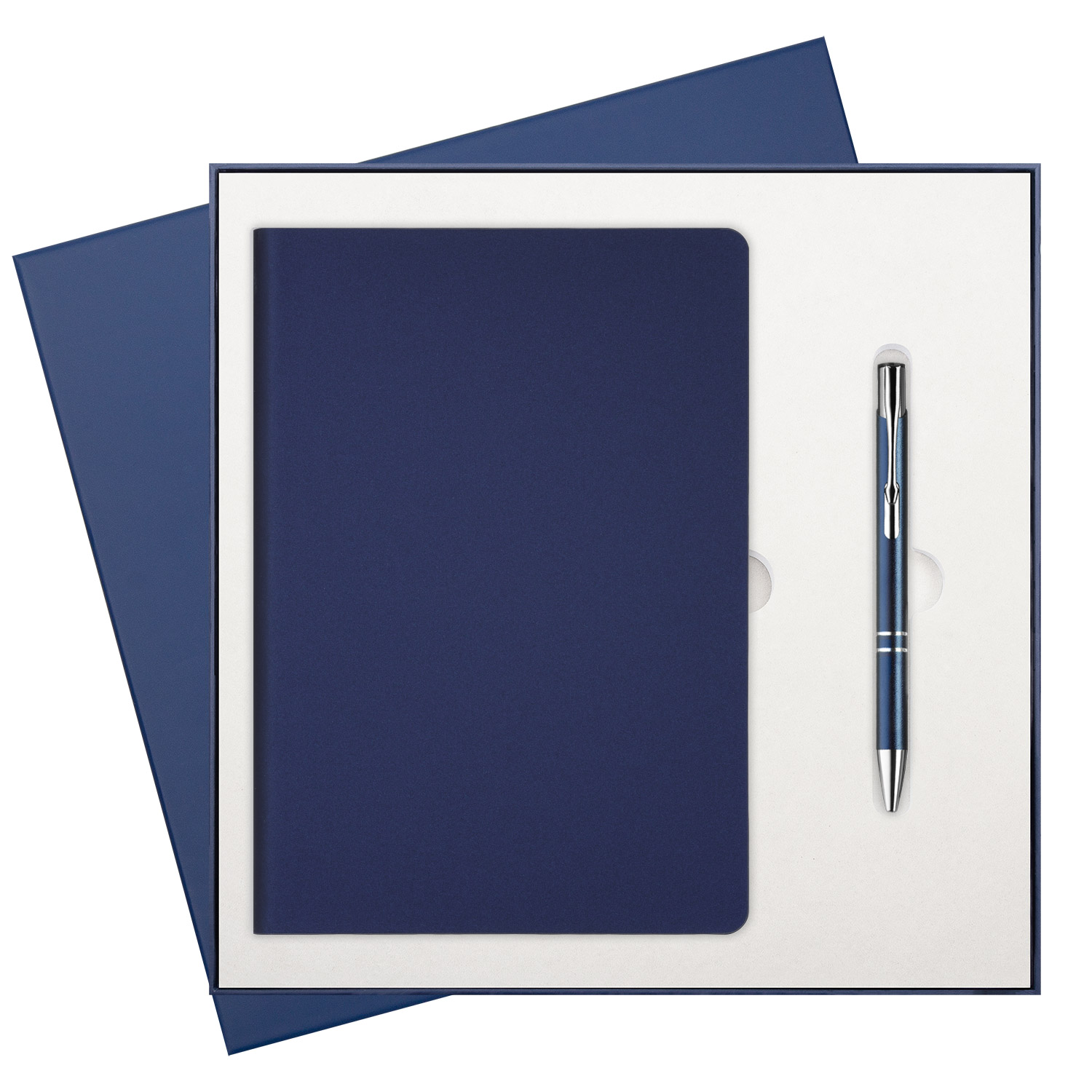 Подарочный набор Moon River, синий (ежедневник, ручка)-0