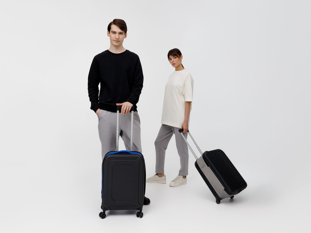 Чемодан Platta, черный с синим-9