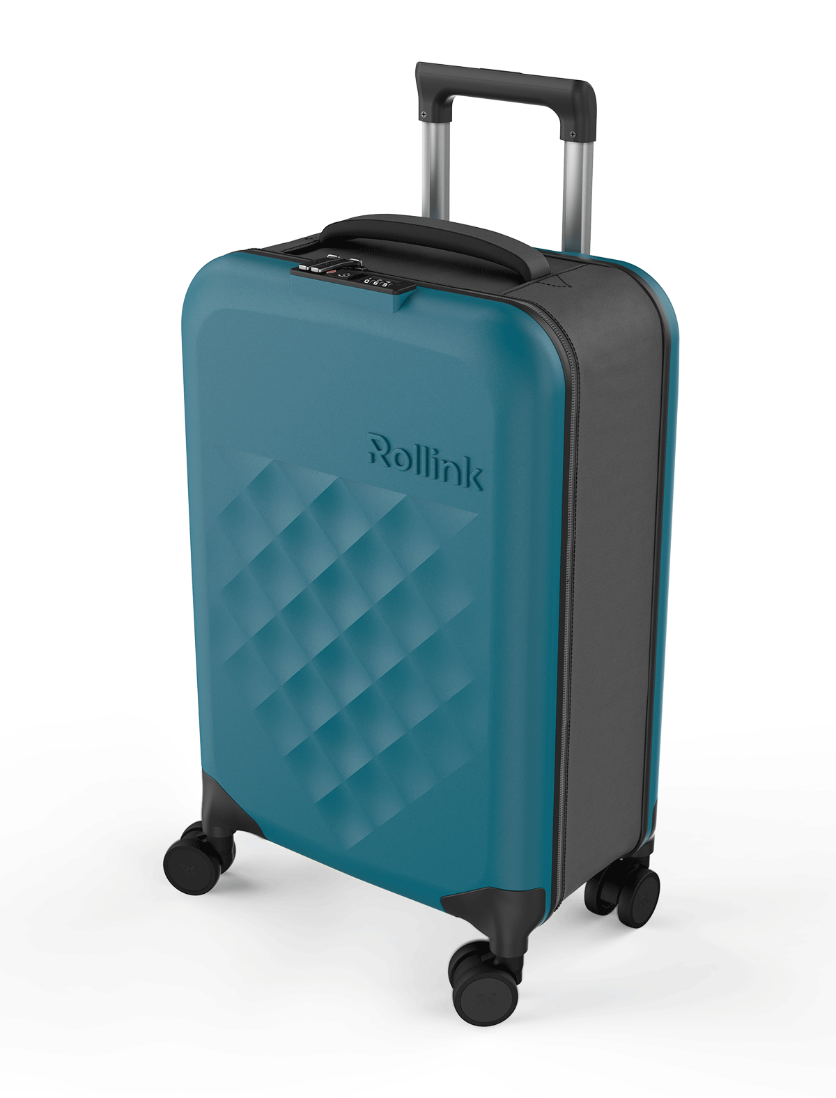 Чемодан складной Rollink Vega 360 55x40x20 см, 4 колеса, сине-зеленый-4