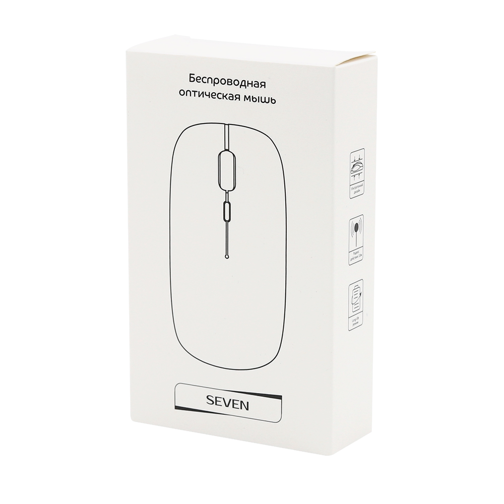 Мышь компьютерная беспроводная Seven, Черный-1