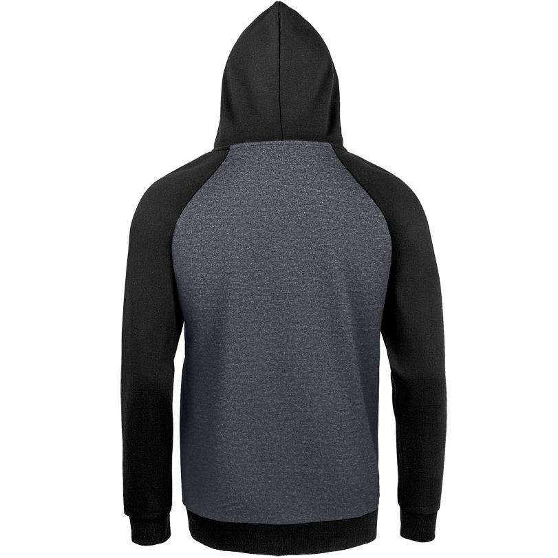 Толстовка унисекс Seattle, темный меланж с черным-1