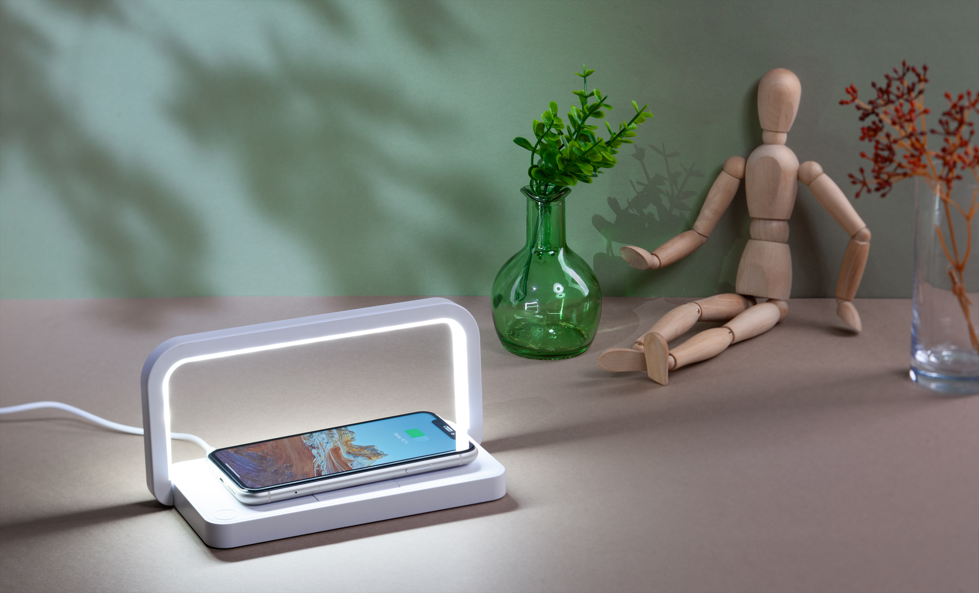 Лампа складная "Smart Light" с беспроводным (10W) зарядным устройством и подставкой для смартфона-1