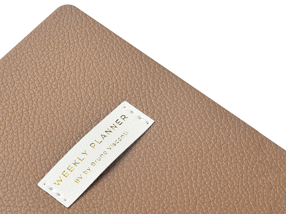 Еженедельник недатированный А6 Total beige с нашивкой, бежевый-2