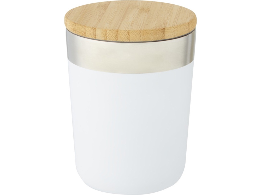 Lagan Кружка с медной вакуумной изоляцией объемом 300 мл и бамбуковой крышкой, белый-2