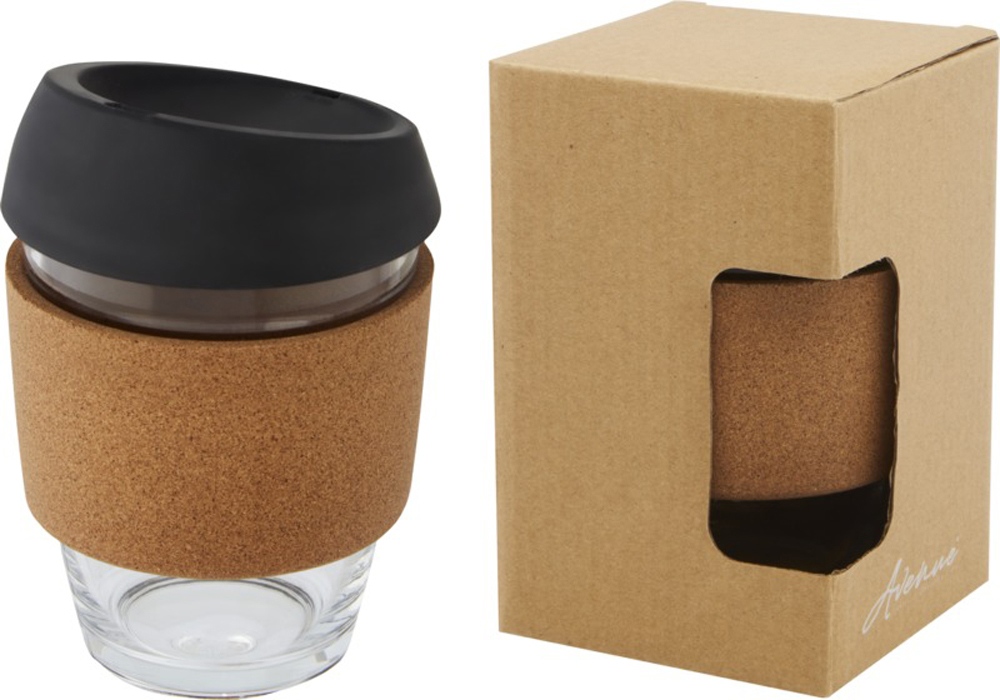 Lidan Кружка из объемом 360 мл с пробковым держателем и силиконовой крышкой, черный-0