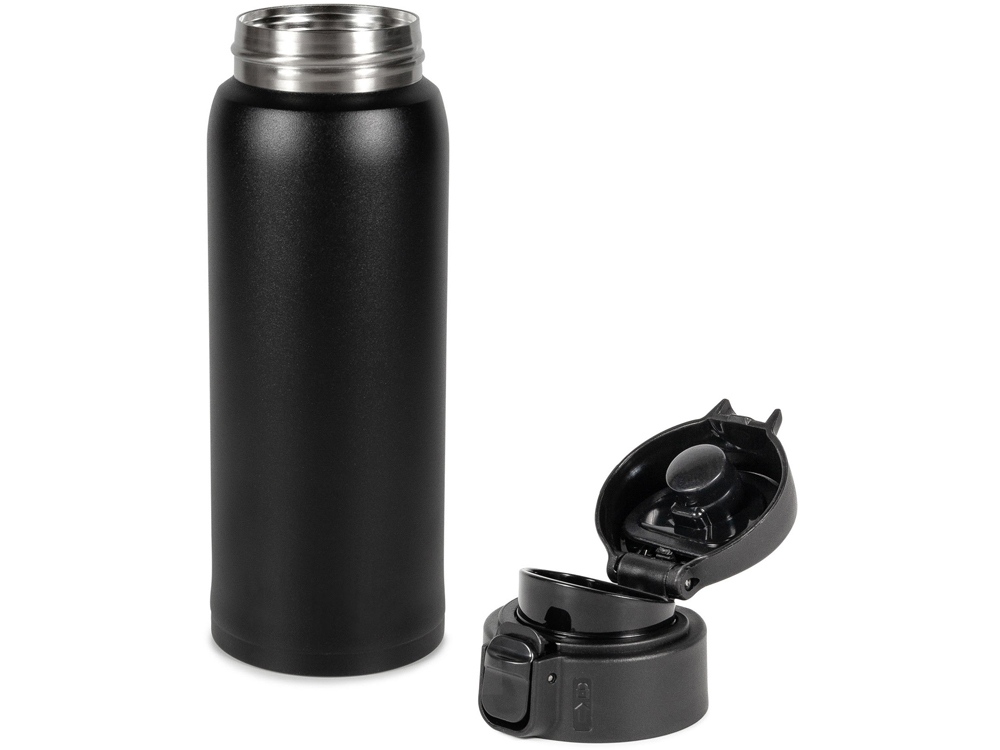 Термокружка Relaxika 701 (0,48 литра), черная (без лого)-4