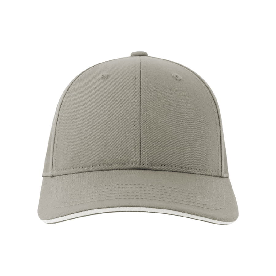 Бейсболка LIBERTY SANDWICH-S 270, 6 клиньев, металлическая застежка, серый, белый-5