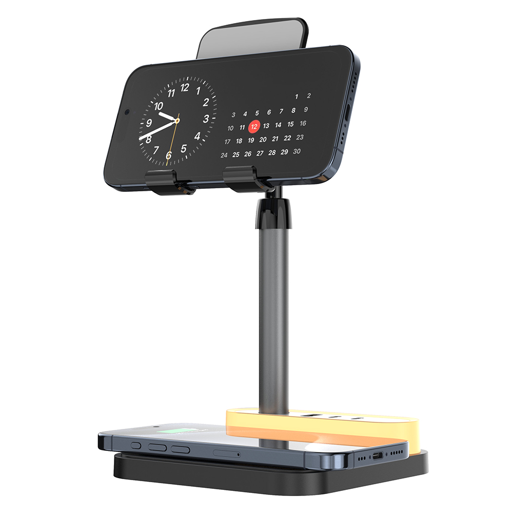 Беспроводное мультизарядное устройство Stave 15W, Черный-4