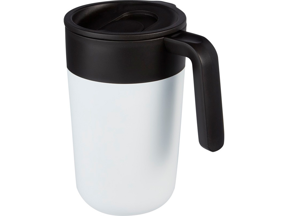 Кружка Nordia объемом 400 мл из переработанных материалов с двойными стенками, белый-0