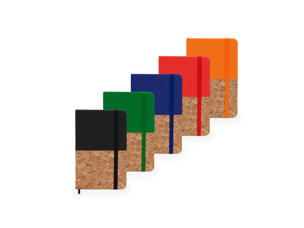 Блокнот А6 Ирис с комбинированной обложкой, натуральный/красный-3