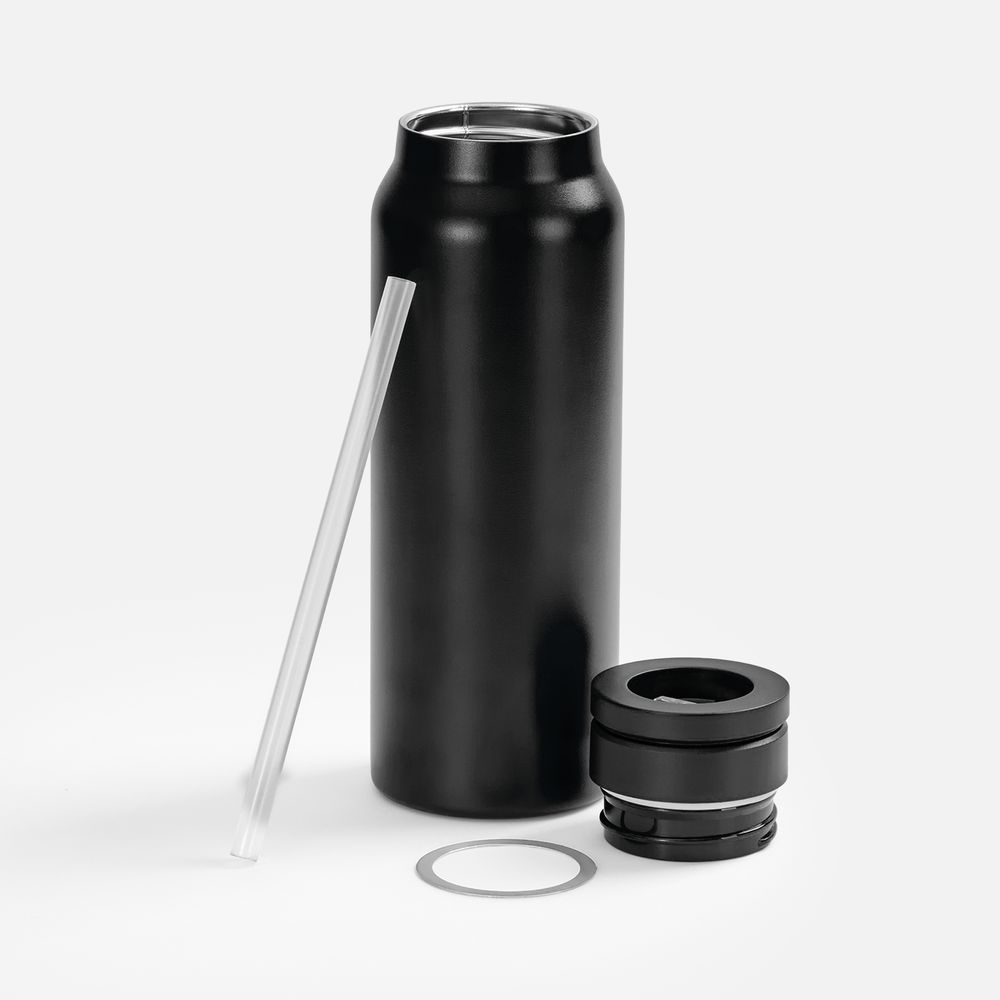 Термобутылка Magnus с магнитным держателем для телефона, черная-2