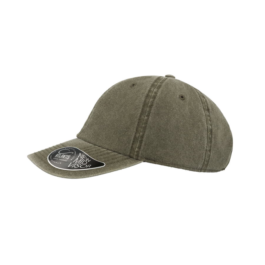 Бейсболка винтажная DIGG, 6 клиньев, металлическая застежка, оливковый-6