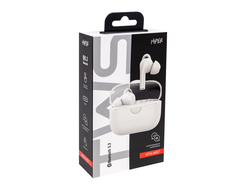 Наушники беспроводные TWS Clarity с шумоподавлением ENC, белый-7