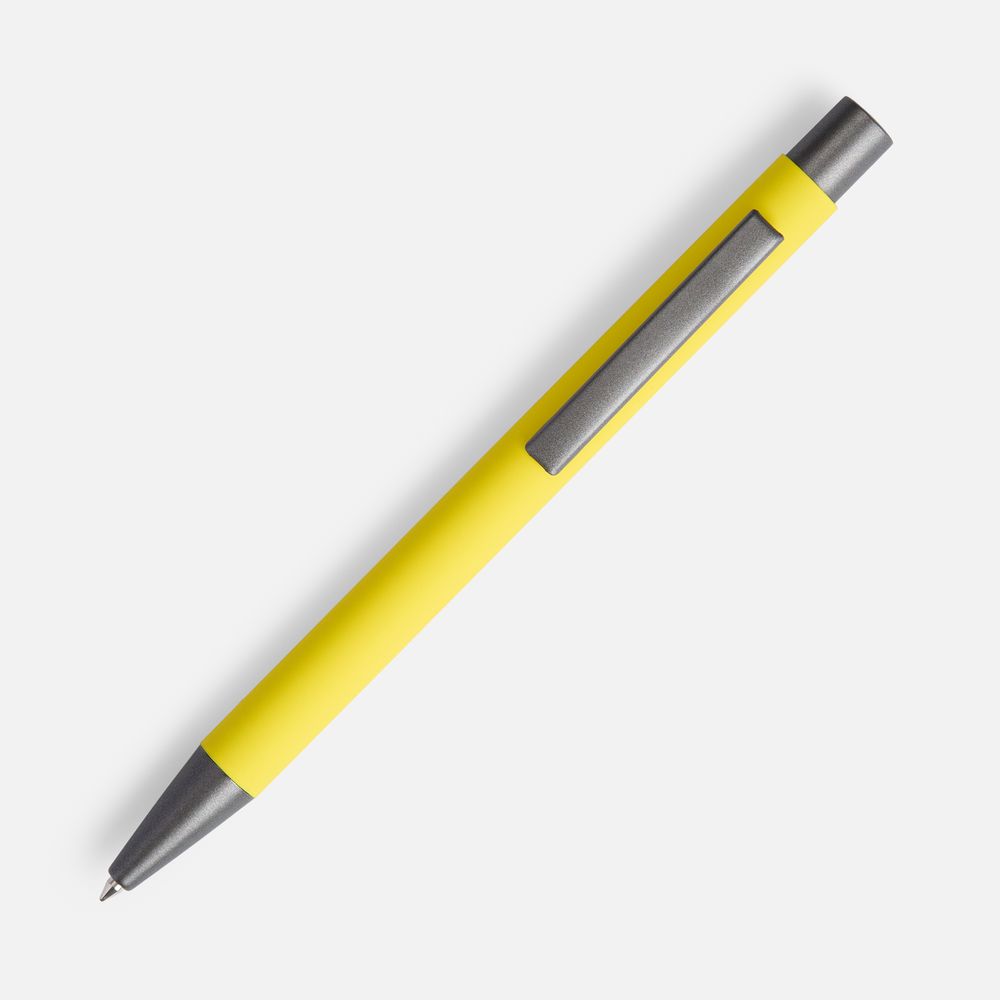 Ручка шариковая Atento Soft Touch, желтая-1