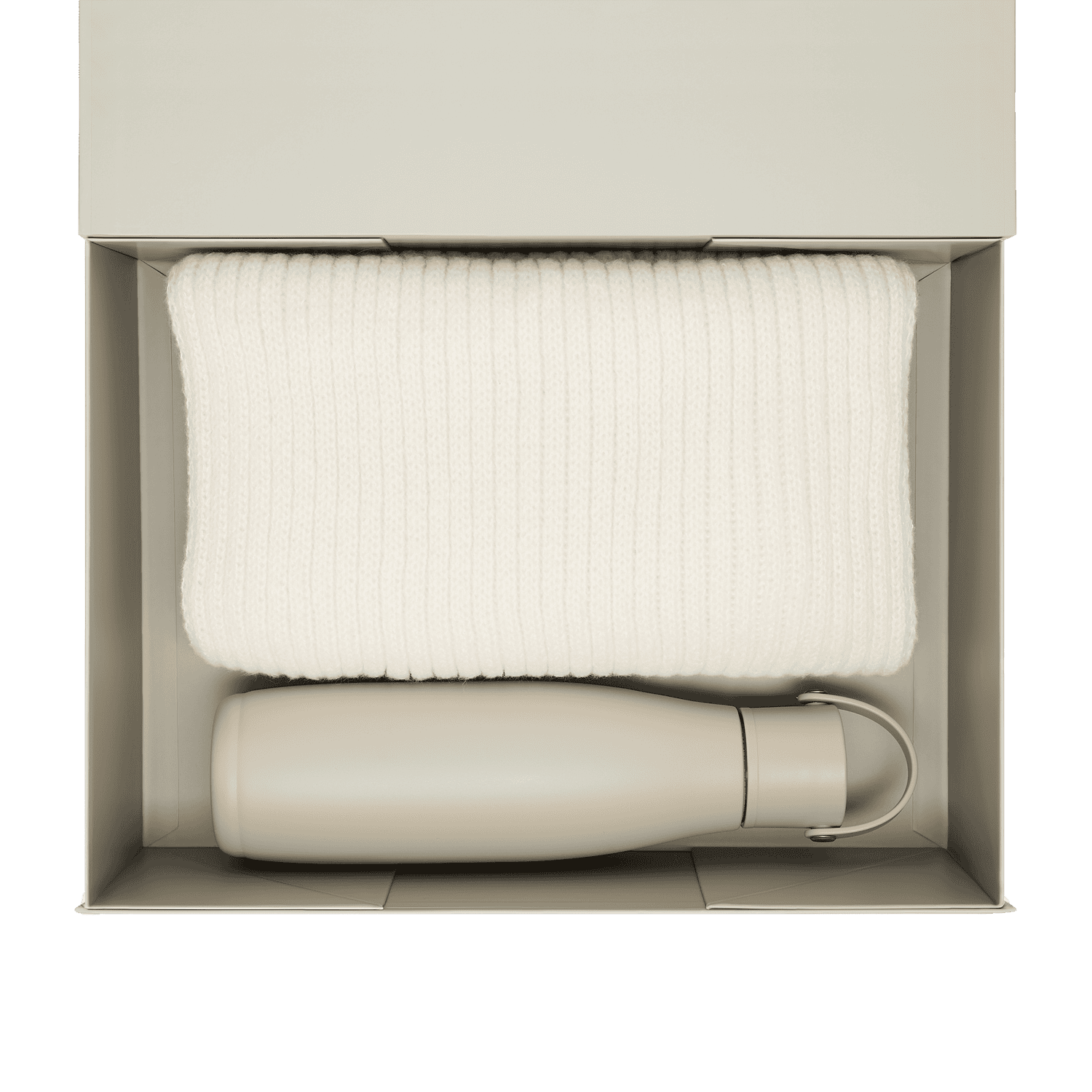 Подарочный набор Боска (Bosca), Форгес (Forges), бежевый (термобутылка, шарф)-2