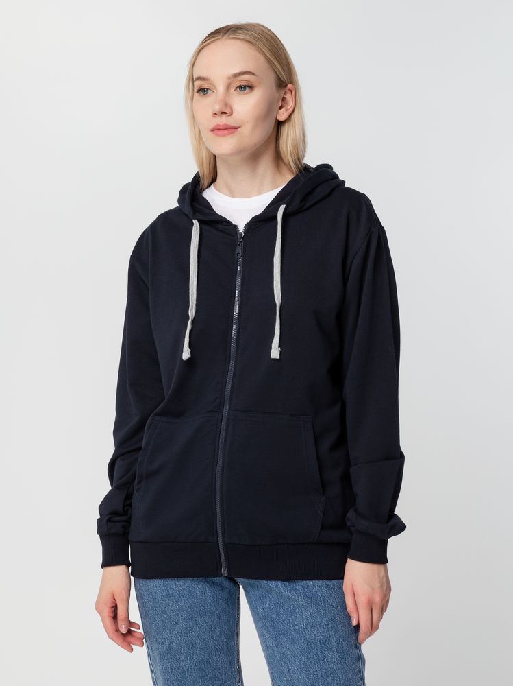 Толстовка на молнии с капюшоном Unit Siverga, темно-синяя-4