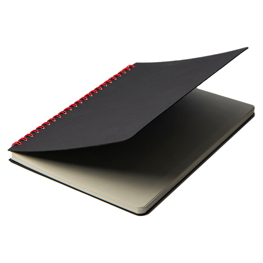 Блокнот на двойной пружине HELIX, 143 х 205 мм, черный с красным, блок в линейку, черный, красный-4