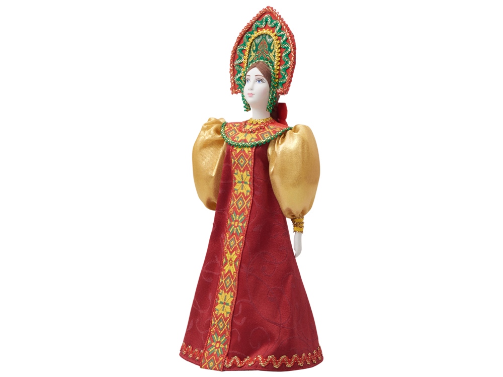 Подарочный набор: кукла фарфоровая, крем-мед, красный-6