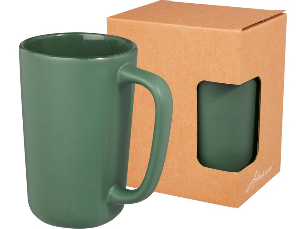 Керамическая кружка Perk объемом 480 мл, зеленый яркий-0