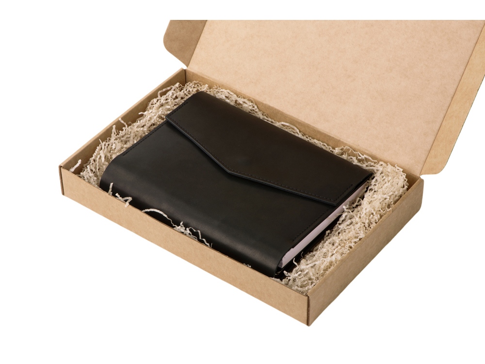 Блокнот кожаный А5 на кольцах, черный-10