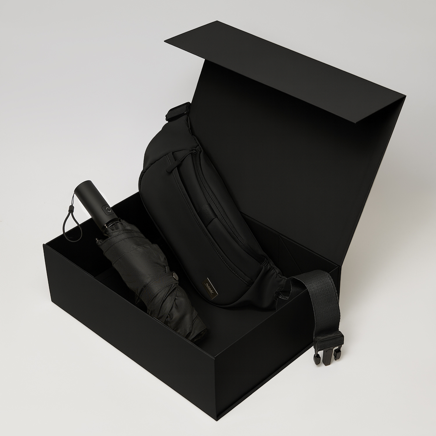 Подарочный набор Boston, Filton, черный (поясная сумка, зонт)-0