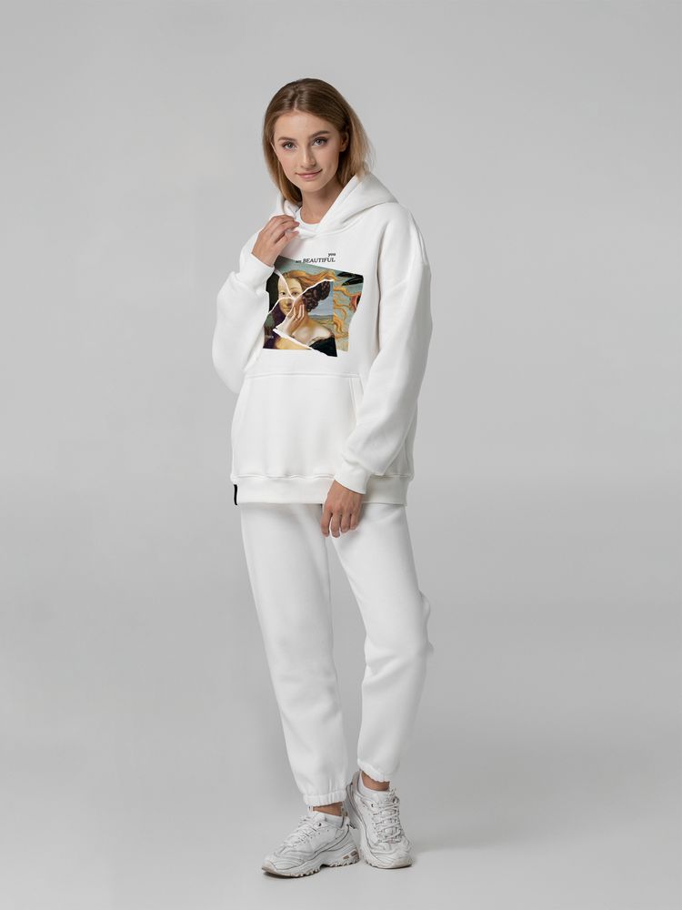 Худи You Are Beautiful, молочно-белое-0