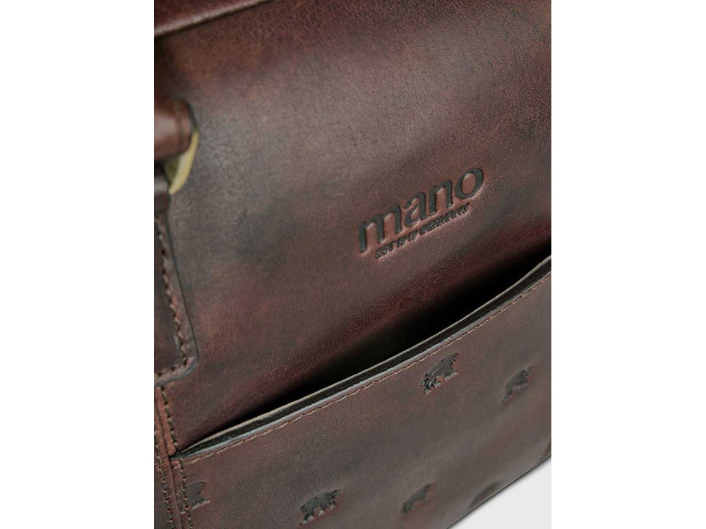 Сумка Mano Don Leon, натуральная кожа в коричневом цвете, 41 х 29,5 х 8,5 см-6