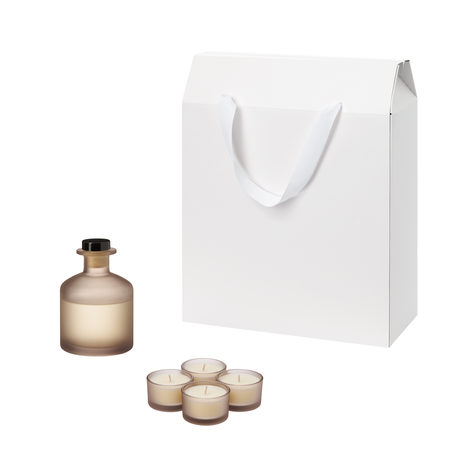 Подарочный набор Сенто (Sento), Мизу (Mizu), бежевый (свечи, диффузор)-0