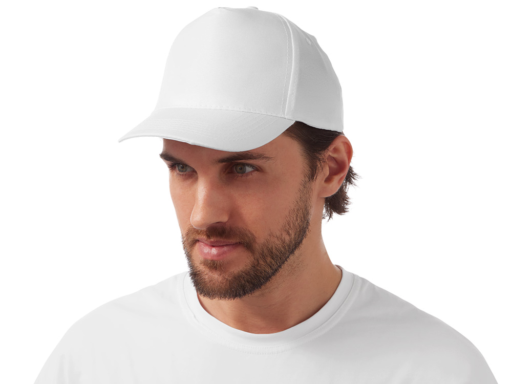 Бейсболка Poly 5-ти панельная 120 гр, белый-1