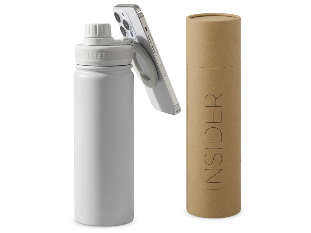 Вакуумная термобутылка с magsafe-держателем INSIDER, 600 мл, белый-0