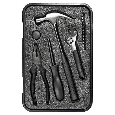 Набор инструментов Tools Baltimore черный 6 в 1 в пластиковом футляре, Черный-0