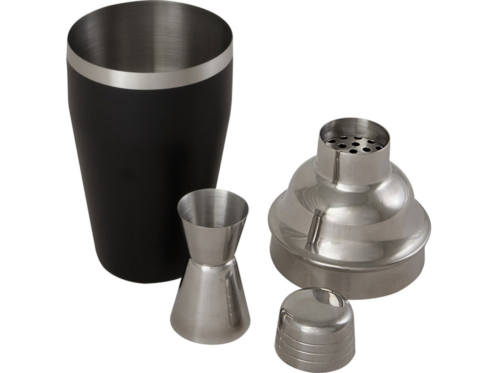 Шейкер для коктейлей Gaudie из переработанной нержавеющей стали, сплошной черный-4