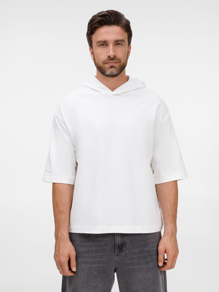 Футболка оверсайз унисекс с капюшоном Neofit, молочно-белая-0