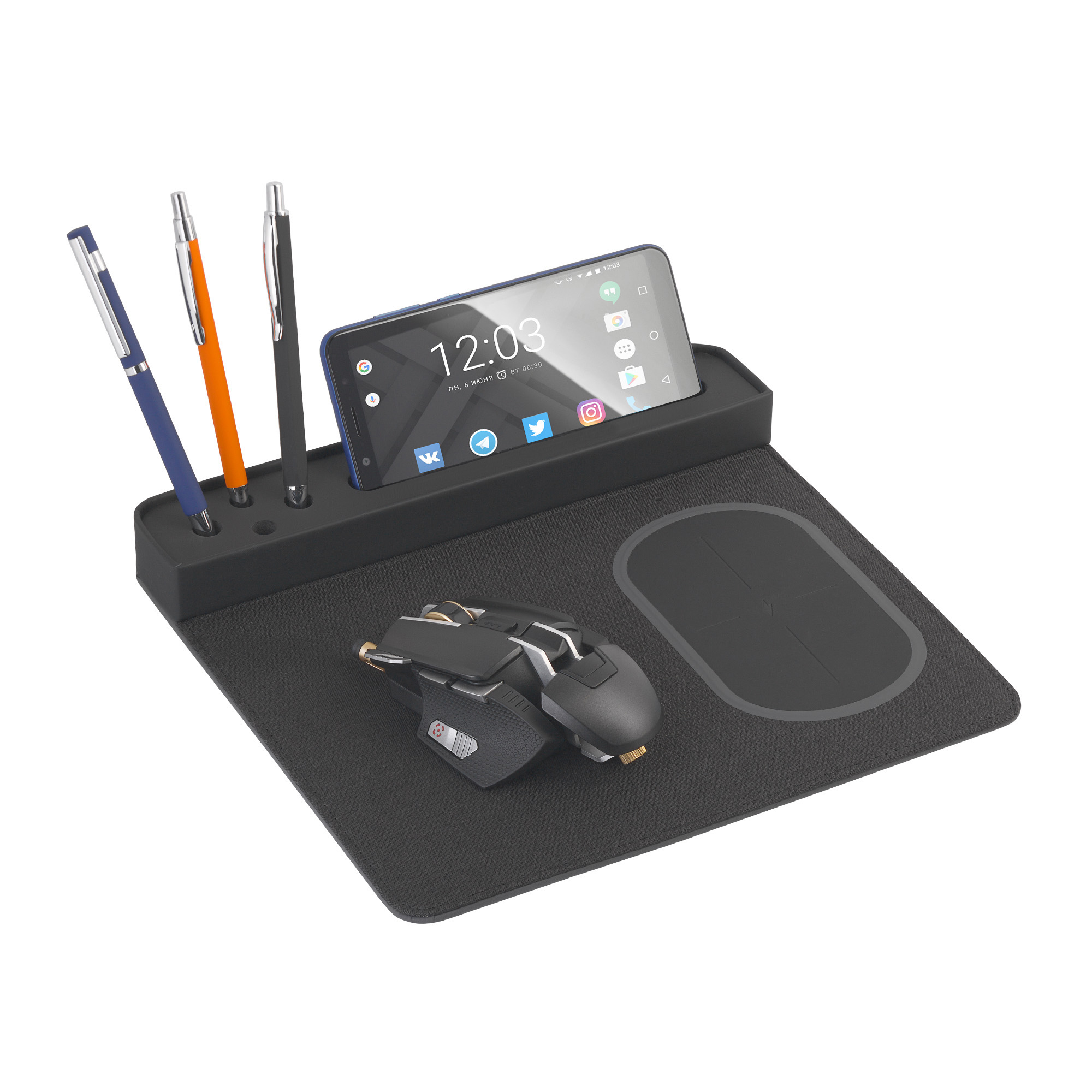 Настольная подставка с беспроводным зарядным устройством-0