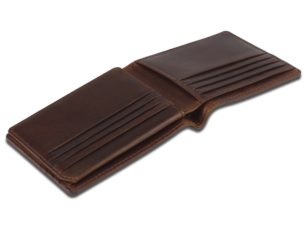 Портмоне Mano Don Leon, натуральная кожа в коричневом цвете, 11 х 8,6 см-5