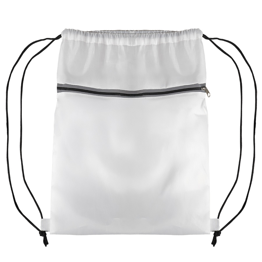 Рюкзак мешок  "Shift" со светоотражающей молнией, белый, 36*41 см, полиэстер 210D, белый-1