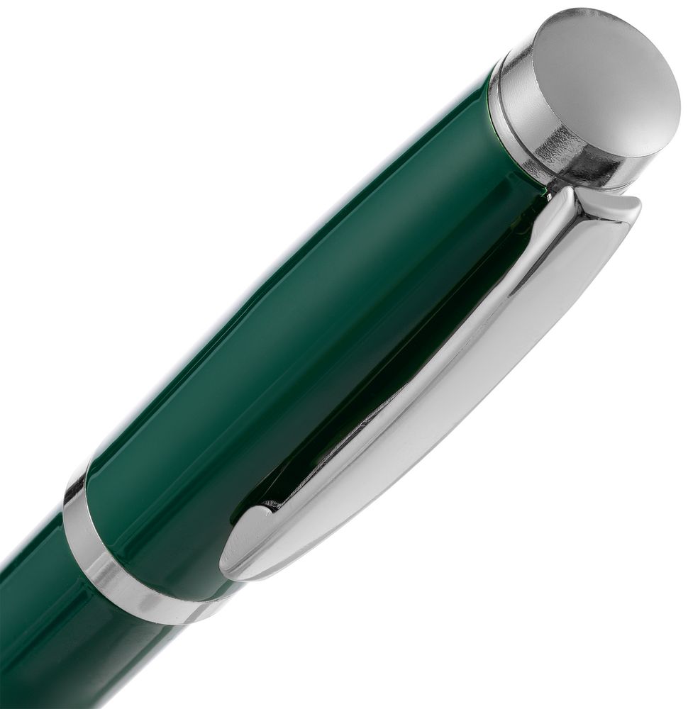 Ручка шариковая Letra Chrome, глянцевая, темно-зеленая-4