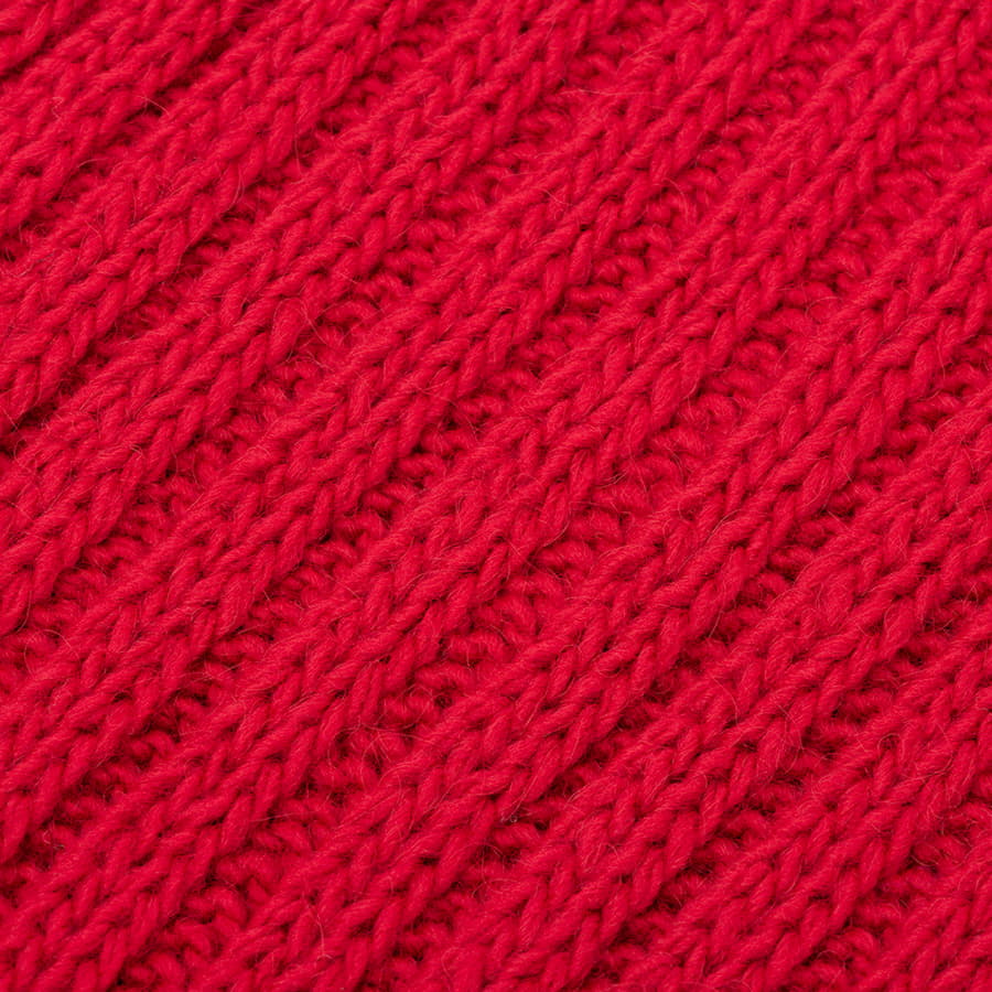 Шарф вязаный НАСВЯЗИ© шерсть/акрил, красный-2