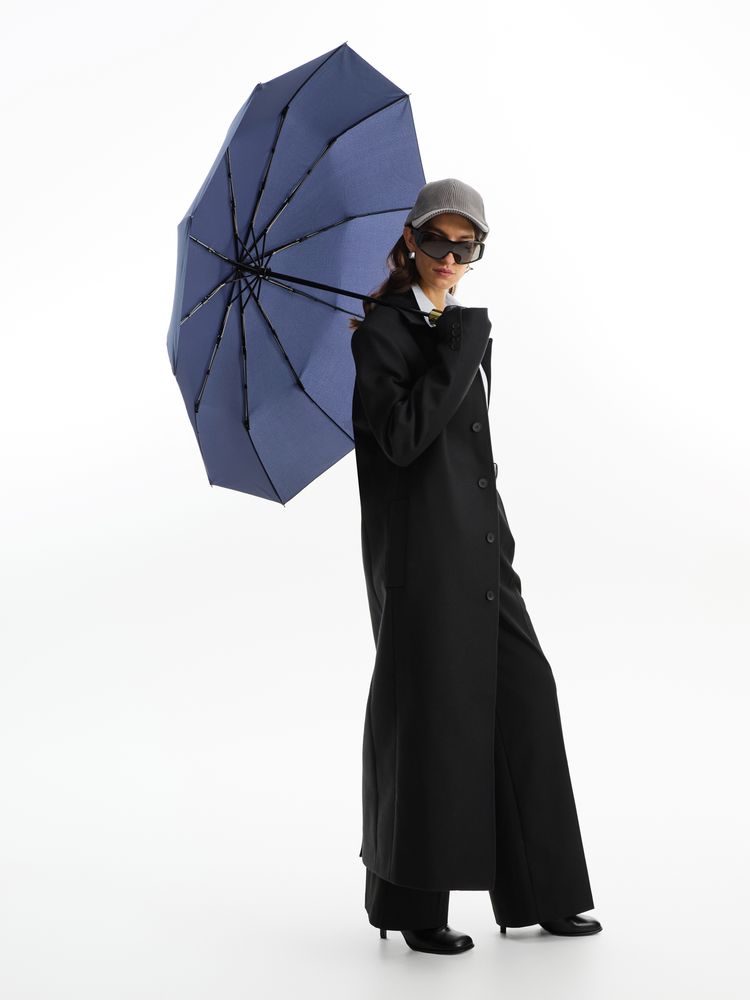 Зонт складной Cloudburst в подарочной упаковке, темно-синий-5