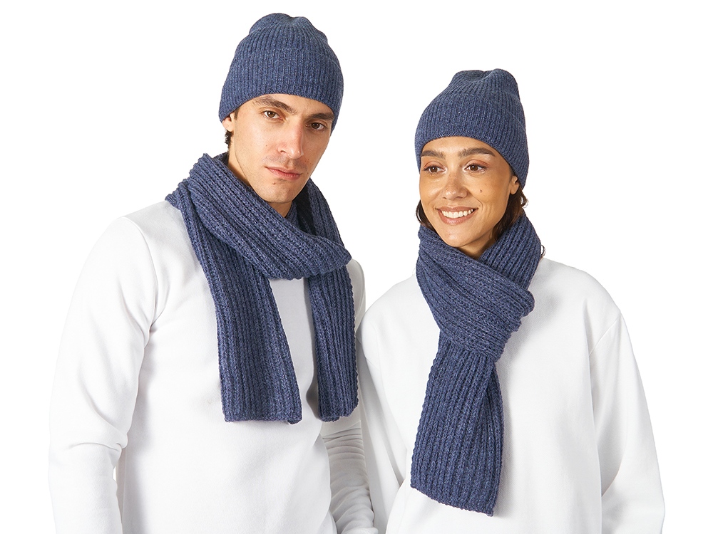 Шарф Nordend, крупный риб, темно-синий меланж-0