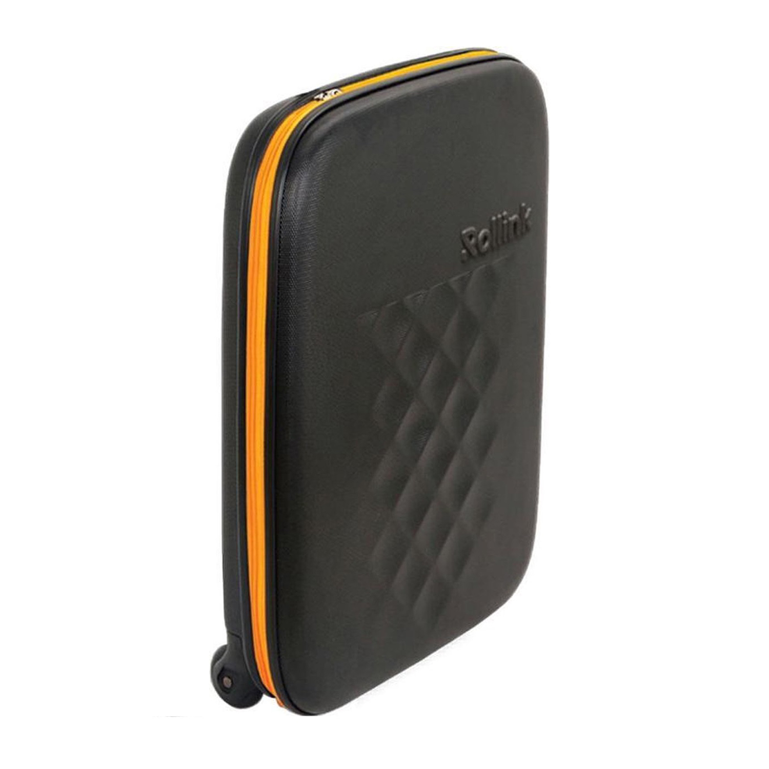 Чемодан складной Rollink Earth 55x40x20 см, 2 колеса, черный/оранжевый-16