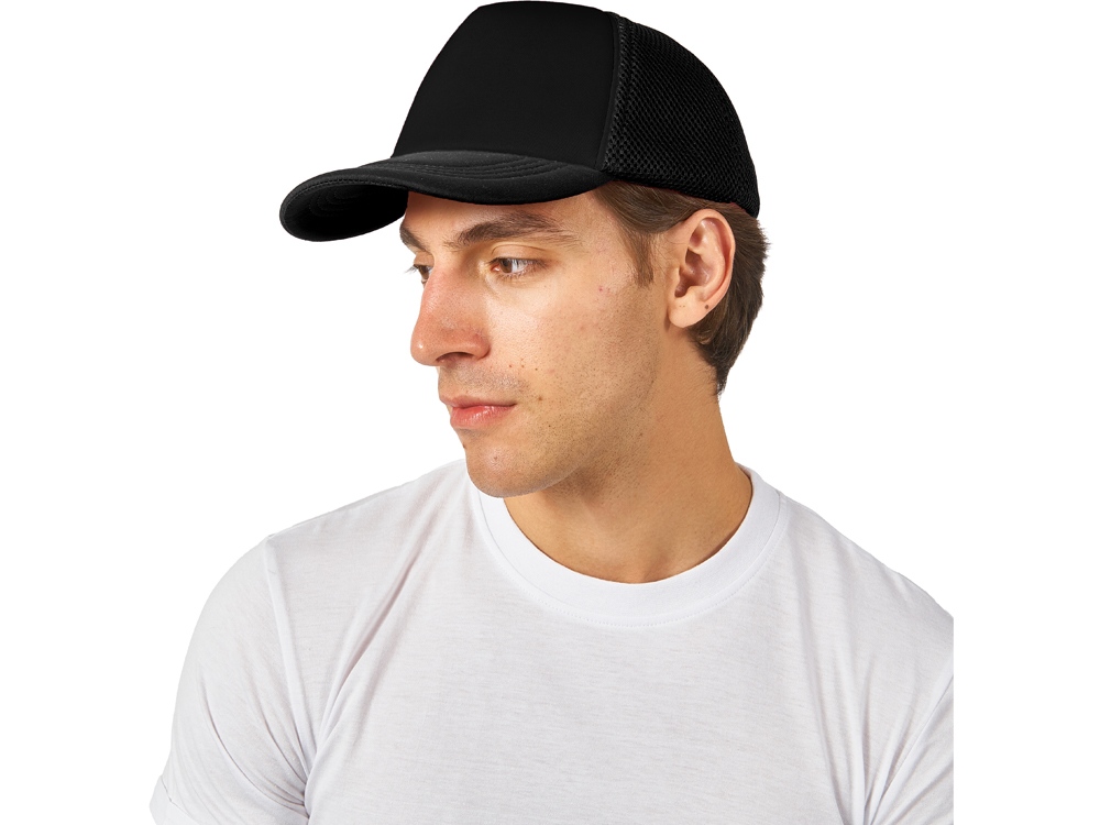 Бейсболка с сеткой Newport, черный-1