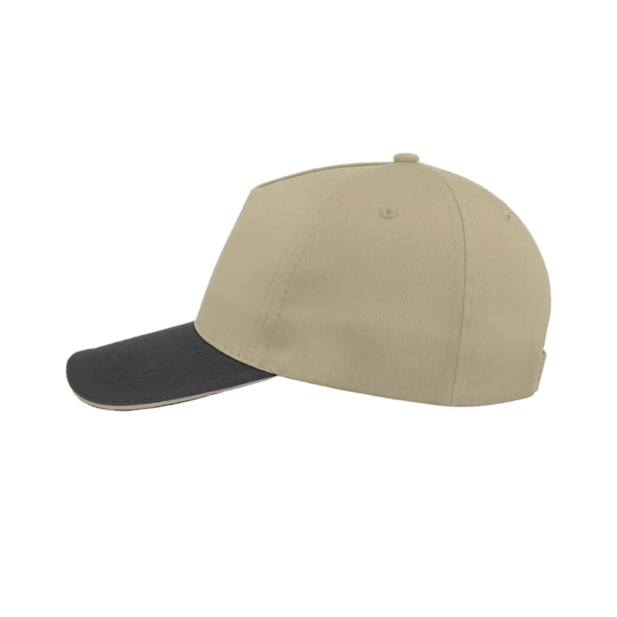 Бейсболка START FIVE SANDWICH, 5 клиньев, застежка на липучке, бежевый, темно-синий-3